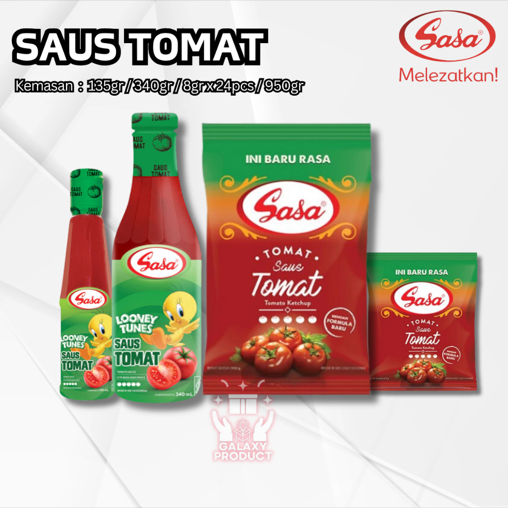 

SASA SAUS TOMAT 135gr / 340gr / 8gr x 24pcs / 950gr