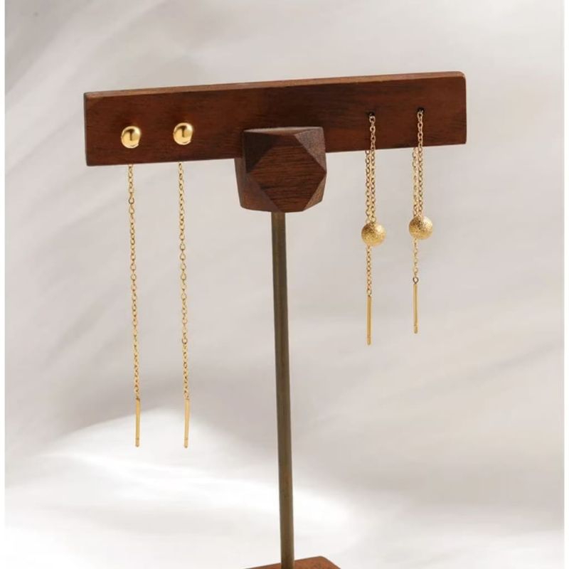 anting titanium bulat polos & pasir terbaru