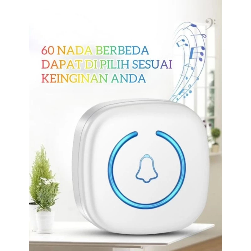 Bel Pintu wireless tanpa kabel TANPA BATERAI 2 tombol bel Doorbel 2 tombol wireless TANPA BATERAI