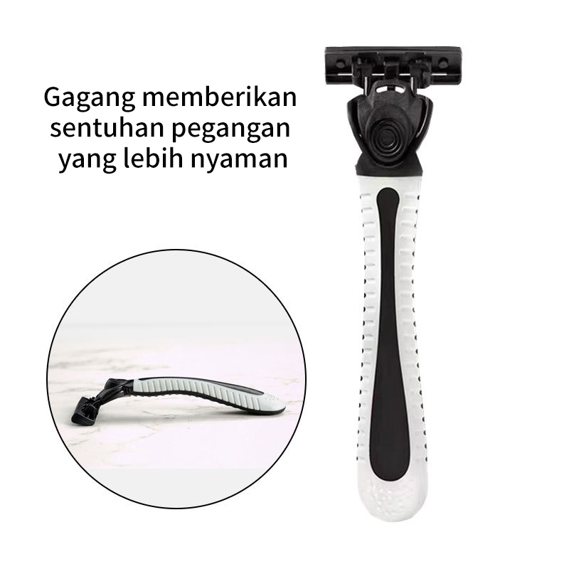Pisau Alat Cukur Manual Set 6 1  Gagang Anti Slip — 4