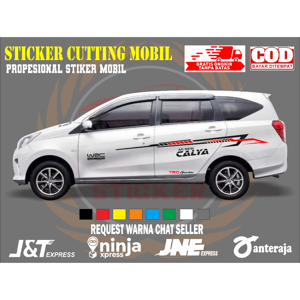 sticker mobil calya sticker mobil toyota calya sticker mobil keren sticker motif variasi body mobil