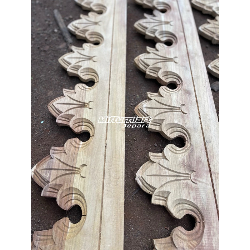 LISPLANG JOGLO GAZEBO CEMARA MOTIF CORET 3 KAYU JATI PERHUTANI