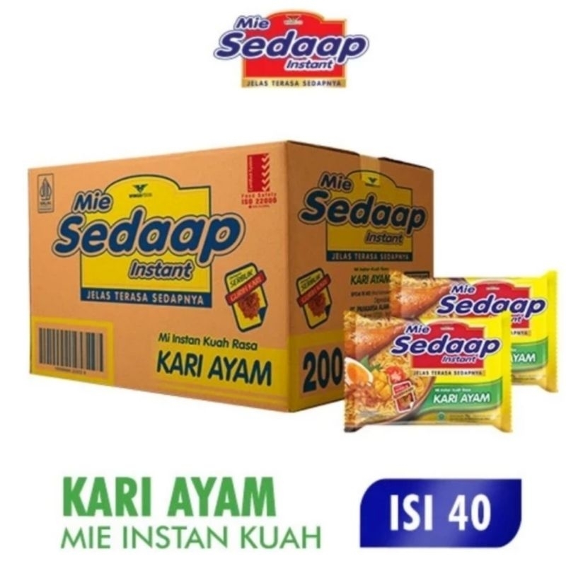 

Mie Sedaap Instan Rasa Kari Ayam 72 gr [ 1 Dus isi 40 Pcs ]