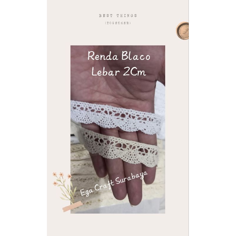 Renda Blaco Lebar 2Cm Per Roll