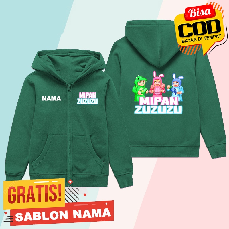 Jaket Hoodie Anak Akudav Mipan Zuzuzu / Jaket Sweater Hoodie Anak Laki Laki & Perempuan Custom Nama 