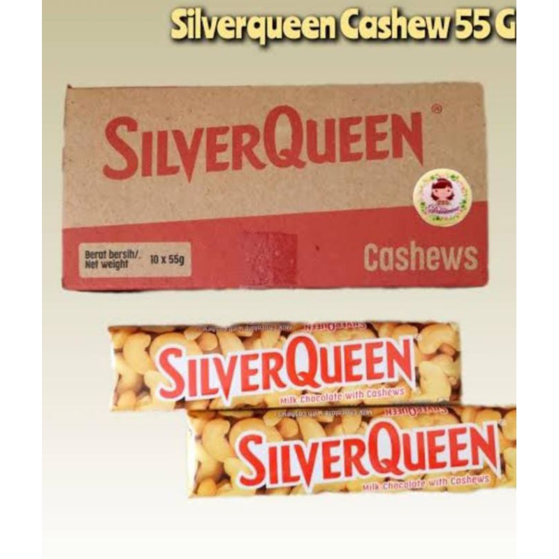 

PROMO, Silverqueen Almond/Cashew 55gr 1 box (isi 10pcs)