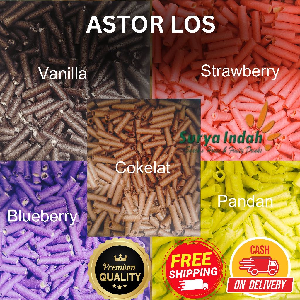 

ASTOR COKELAT / VANILLA / STRAWBERRY / BLUEBERRY/ PANDAN 100GR