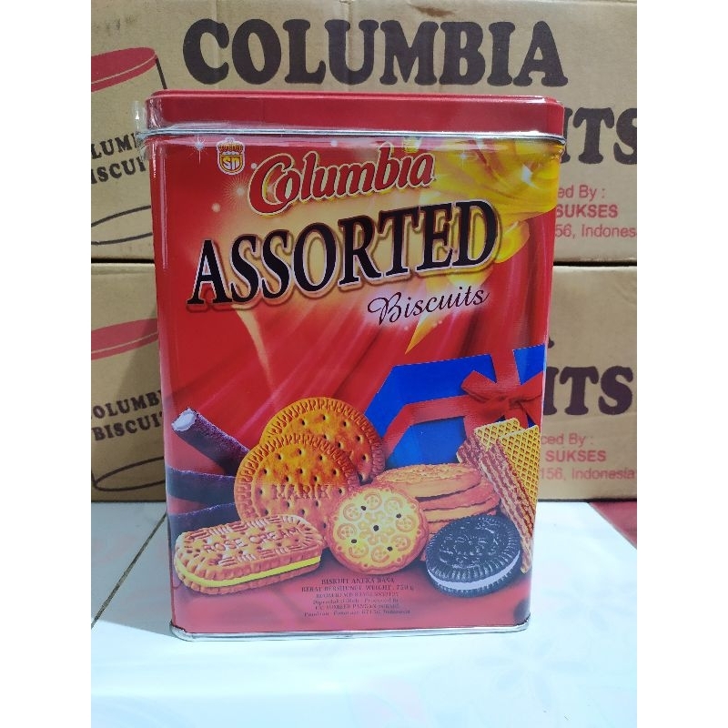 

Roti kaleng Columbia assorted biscuits 750 gram