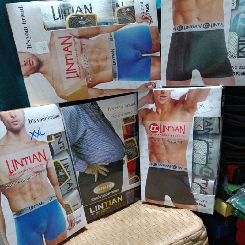 (3 PCS) CELANA DALAM PRIA LINTIAN/BOXER LINTIAN/PAKAIAN PRIA DEWASA