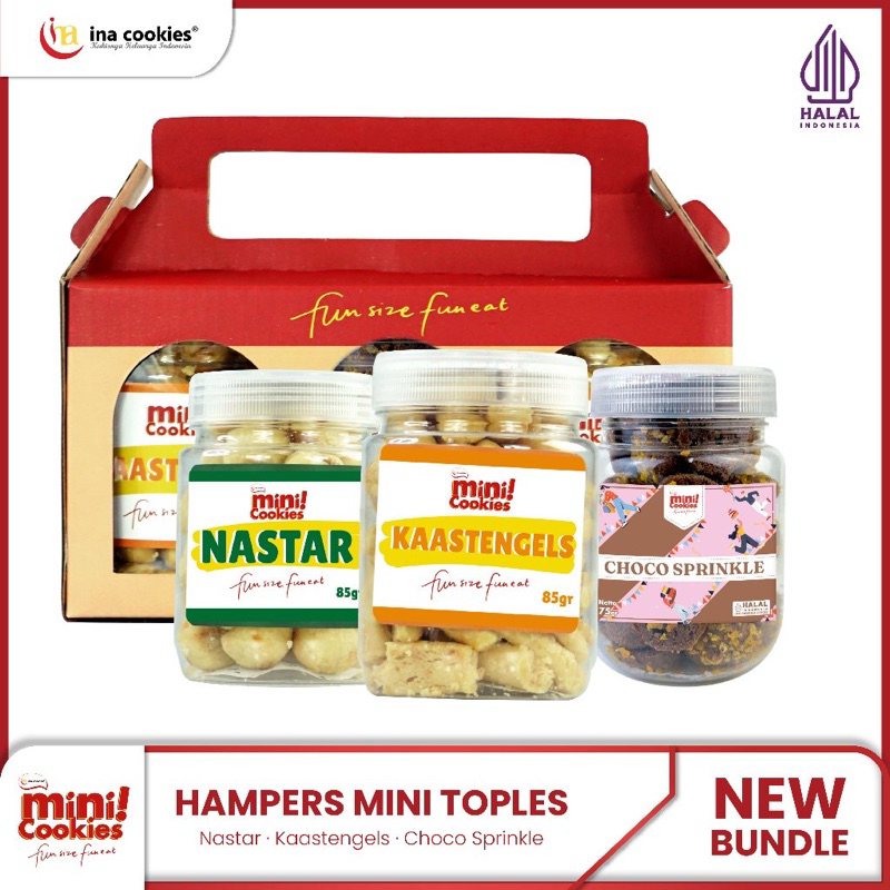 

hampers mini cookies nastar + kastengels + choco sprinkle by ina cookies sda sby jatim