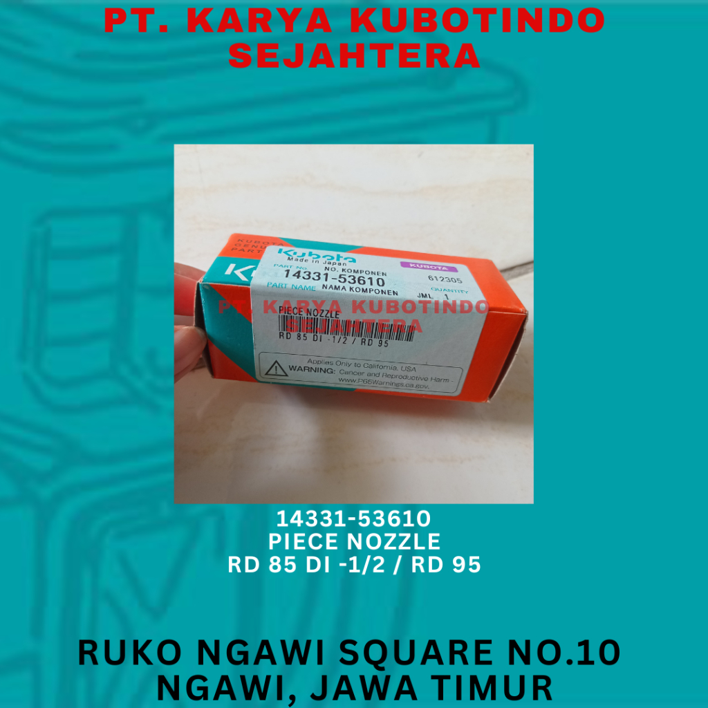 (14331-53610) PIECE NOZZLE {RD 85 DI -1/2 / RD 95}