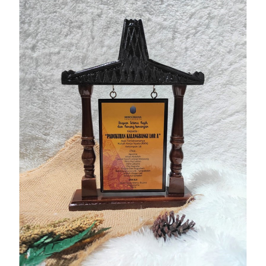 Plakat Joglo Kayu, Vandel Kayu Joglo, Kenang-kenangan Joglo, Souvenir Joglo