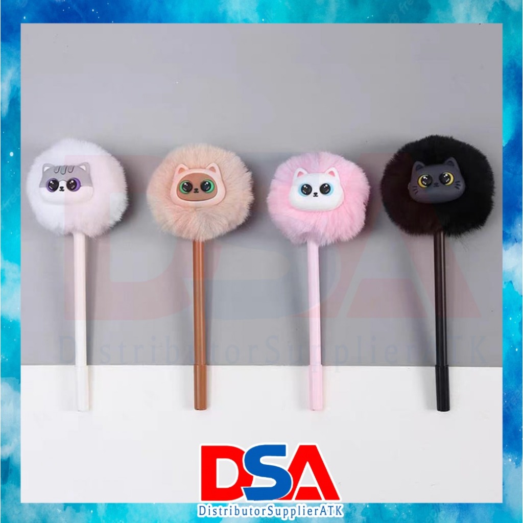 

DSA - PULPEN KARAKTER CAT HEAD BULU CUTE PEN GEL 0,5 AKRILIK PREMIUM