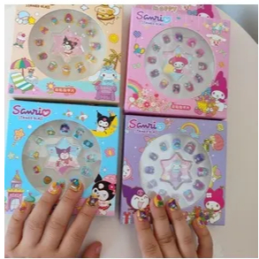 Kuku Palsu Cinamorrol Sanrio Kuromi  Perempuan Anak Kecil Nail Art