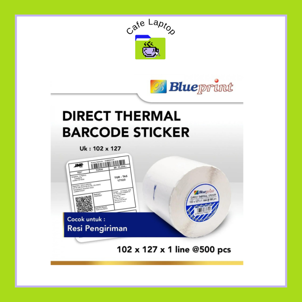 

Direct Thermal Sticker 102 x 127mm @500 Label Resi Barcode 1 Roll