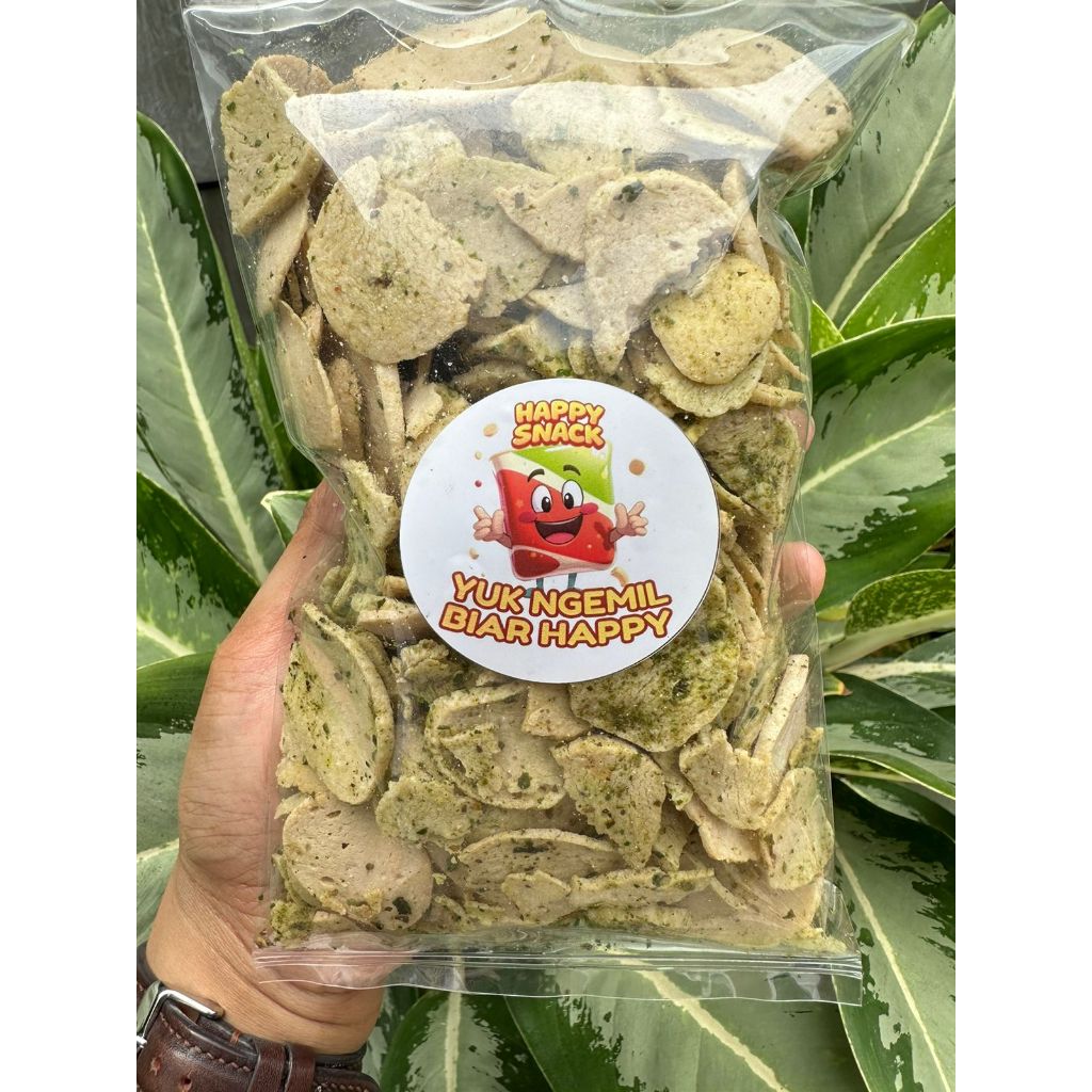 

Basreng ori daun jeruk Happy Snack kemasan praktis 200gram cemilan asin gurih renyah keripik koin