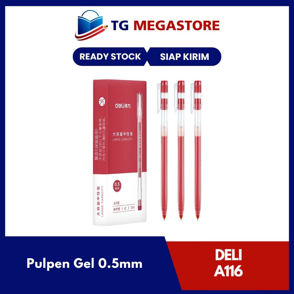 Pulpen DELI Large Capacity Gel Pen 0.5mm - A116