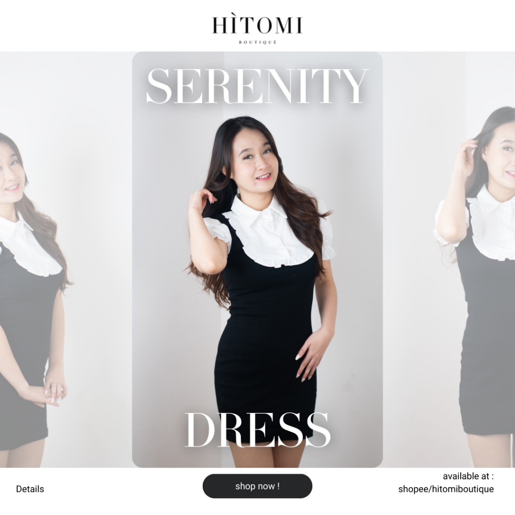Dress Wanita Casual Hitam | Korean Style Dress