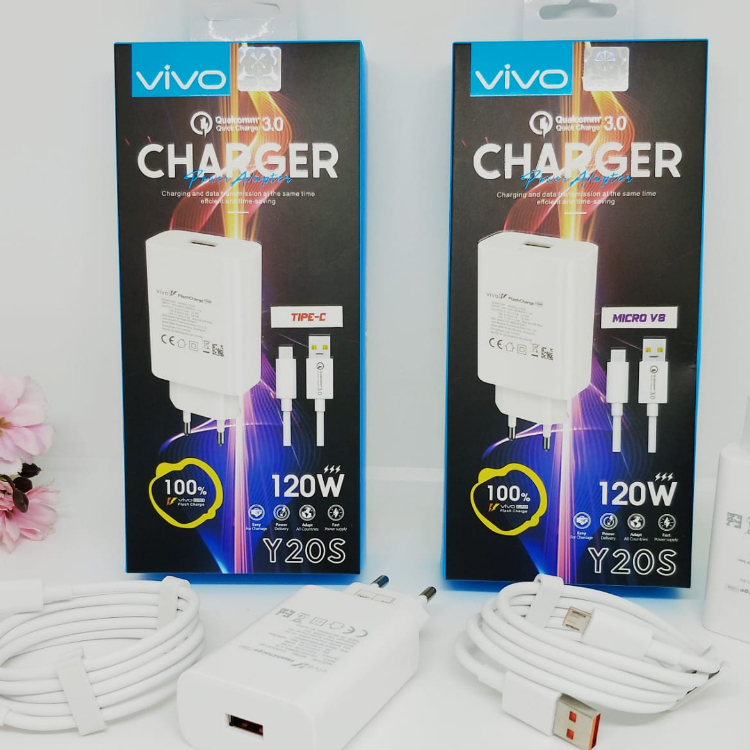 CHARGER VIVO ORIGINAL Y20S FAST CHARGING 120W Flash Charge Support Fast Charging 100% ORI