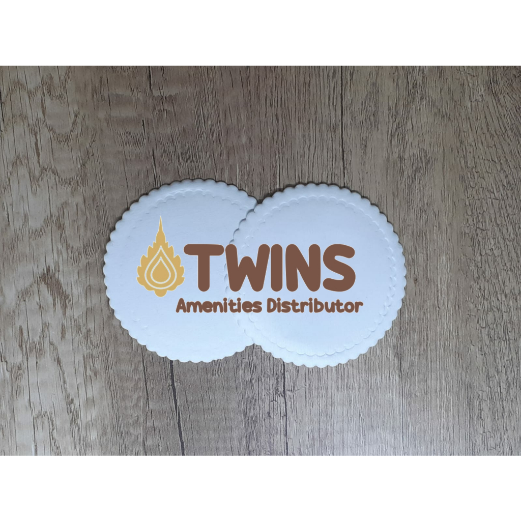 Tatakan gelas hotel / coaster hotel putih polos / diameter 8.5cm isi 2000 pcs