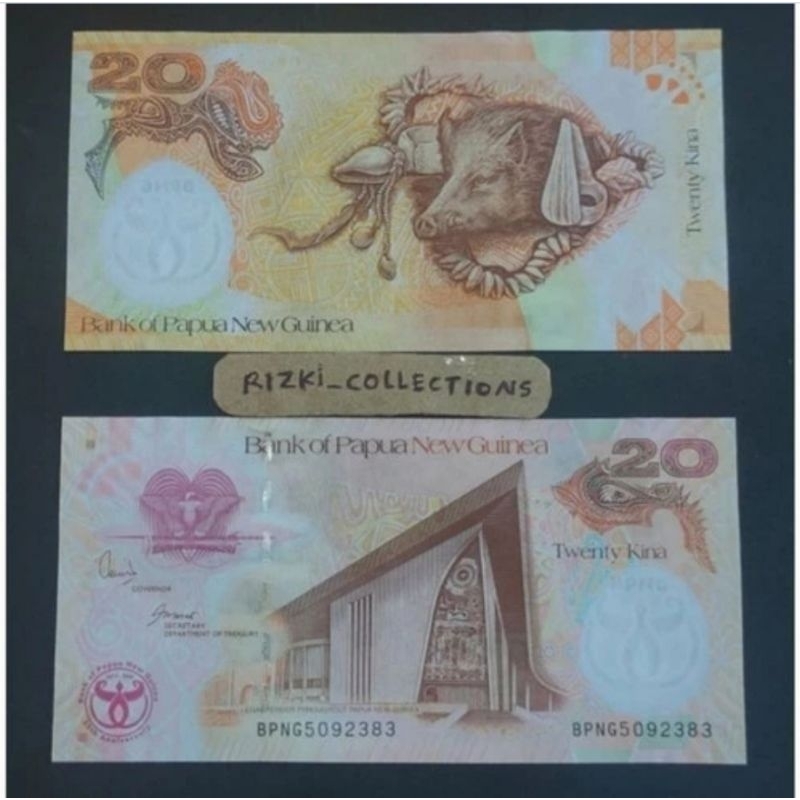 uang kertas asing PAPUA NUGINI 20 KINA