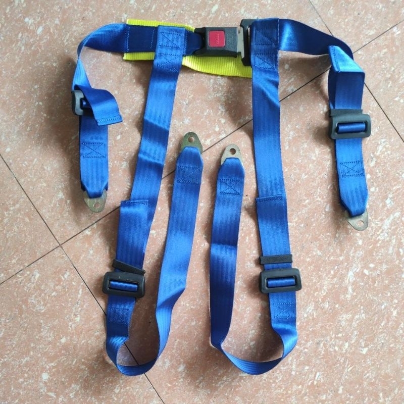 tali sabuk pengaman seatbelt safetybelt JOK racing MOBIL balap 4 titik warna merah biru hitam RACING