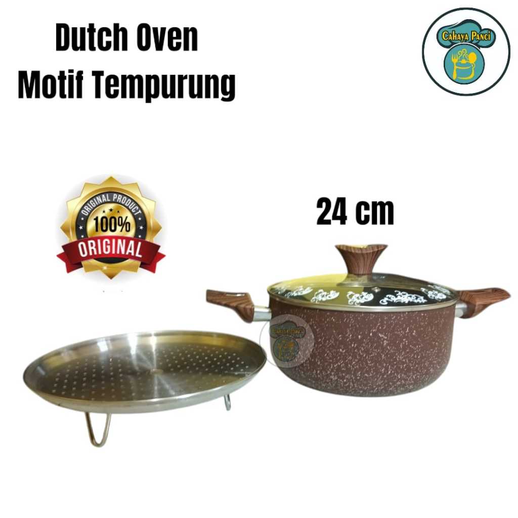SUPRA Dutch Oven marble 24cm, Kukusan besar multi fungsi, wajan tutup kaca, kuali brsar tutup kaca, 