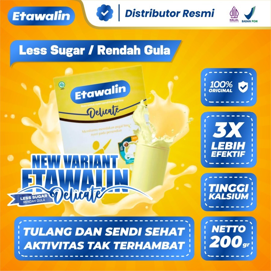 

Etawalin DELICATE LESS SUGAR Susu Terapi Nyeri Sendi dan Tulang Kebas Rematik | Kandungan Rendah Gula
