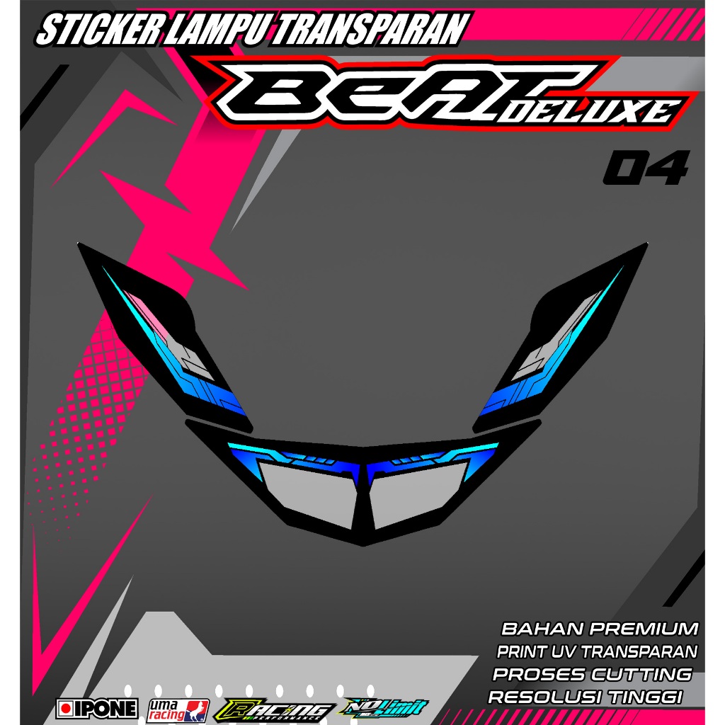 KODE 04 STICKER ALIS LAMPU MOTOR BEAT DELUXE 2020-2023 - STICKER ALIS DEPAN LAMPU MOTOR BEAT DELUXE