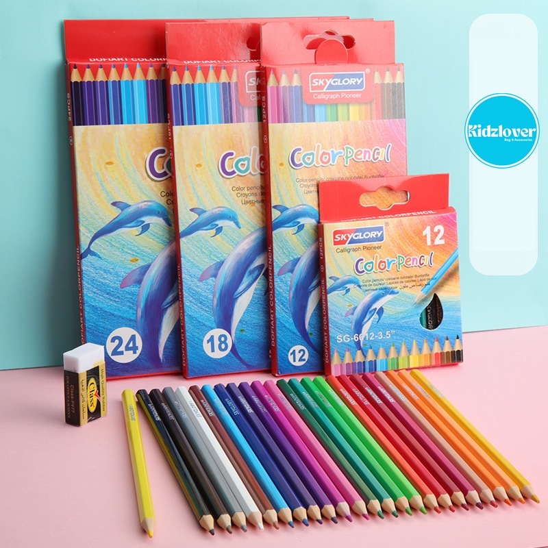 

Kidzlover Pensil Warna Panjang Superior Quality Color Pencils Hexagonal Bar Colour Pencil Long