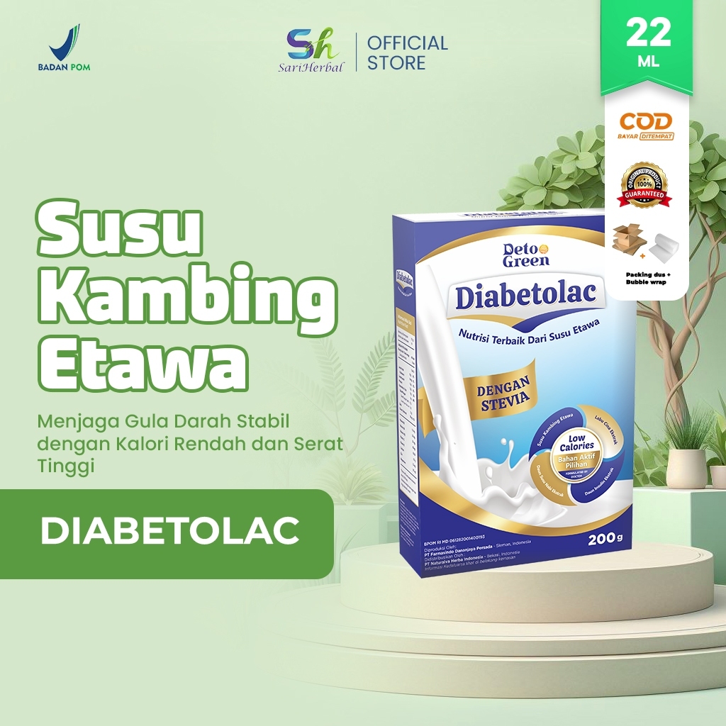 

Diabetolac Susu Kambing Etawa Tinggi Serat Manis Alami Stevia Rendah Kalori