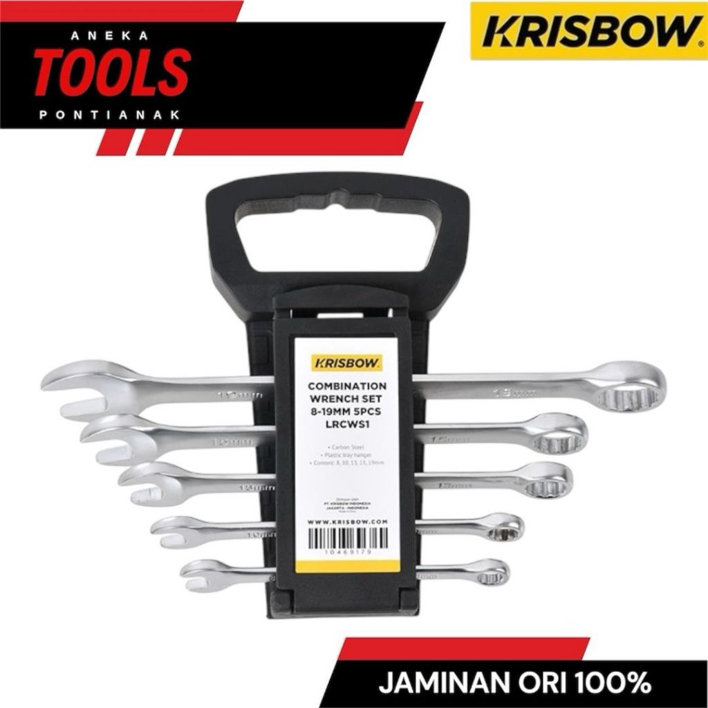 Krisbow Set Wrench Kunci Ring Pas 8-19 mm 5 Pcs Lrcws1