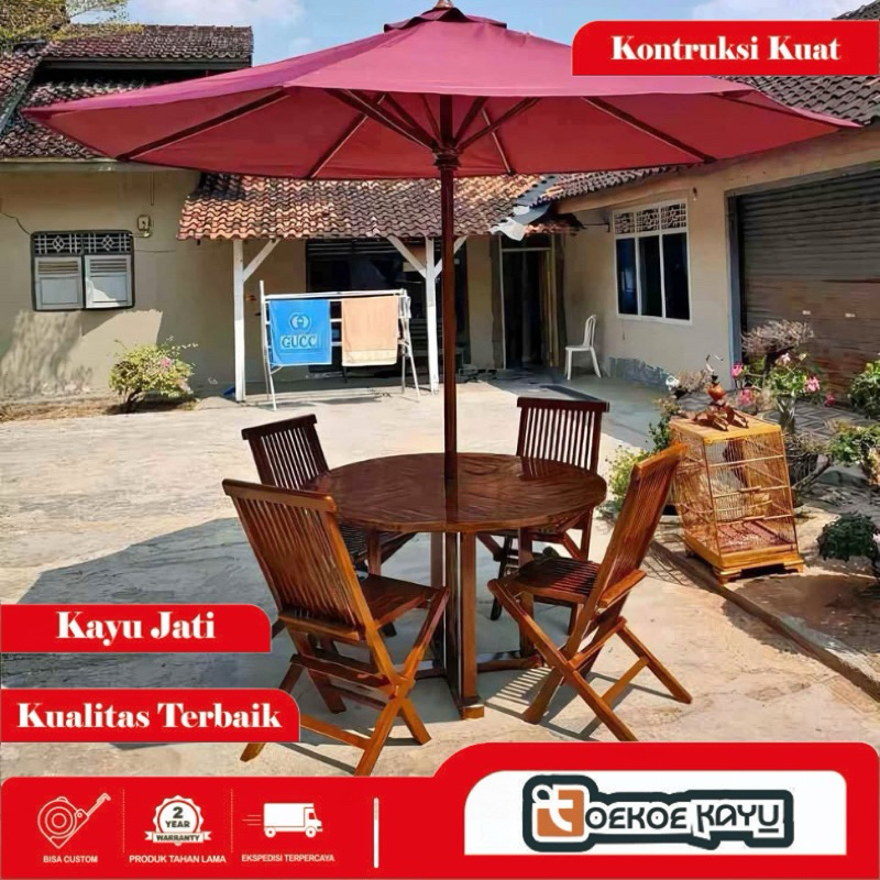 payung outdoor, payung kayu, payung pantai, payung cafe, payung kayu jati, payung Taman Outdoor Kayu