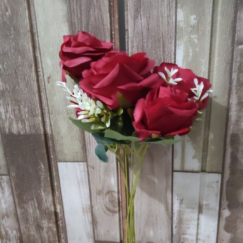 Mawar Merah Bunga Artificial Bunga Palsu