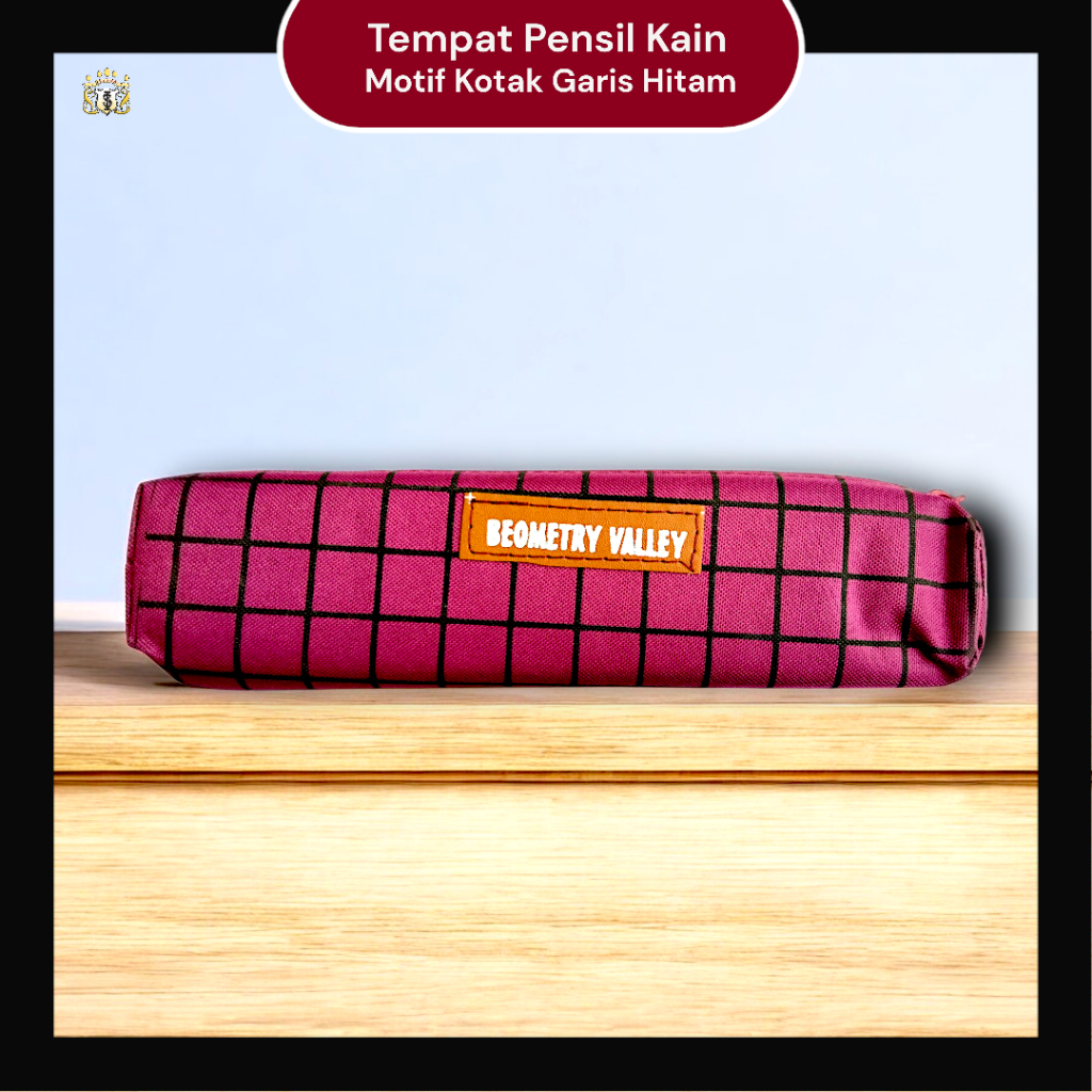 

Tempat Pensil Beometry Valley / Wadah Pensil Kain Aesthethic Motif Kotak Serbaguna