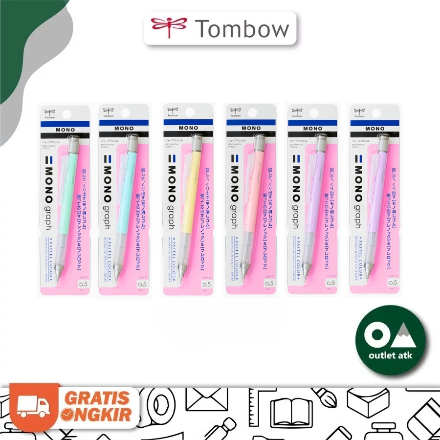 

Pensil Mekanik Tombow Mono Graph 0.5 mm Pastel Color Jepang Asli - Mechanical Pencil Original Japan