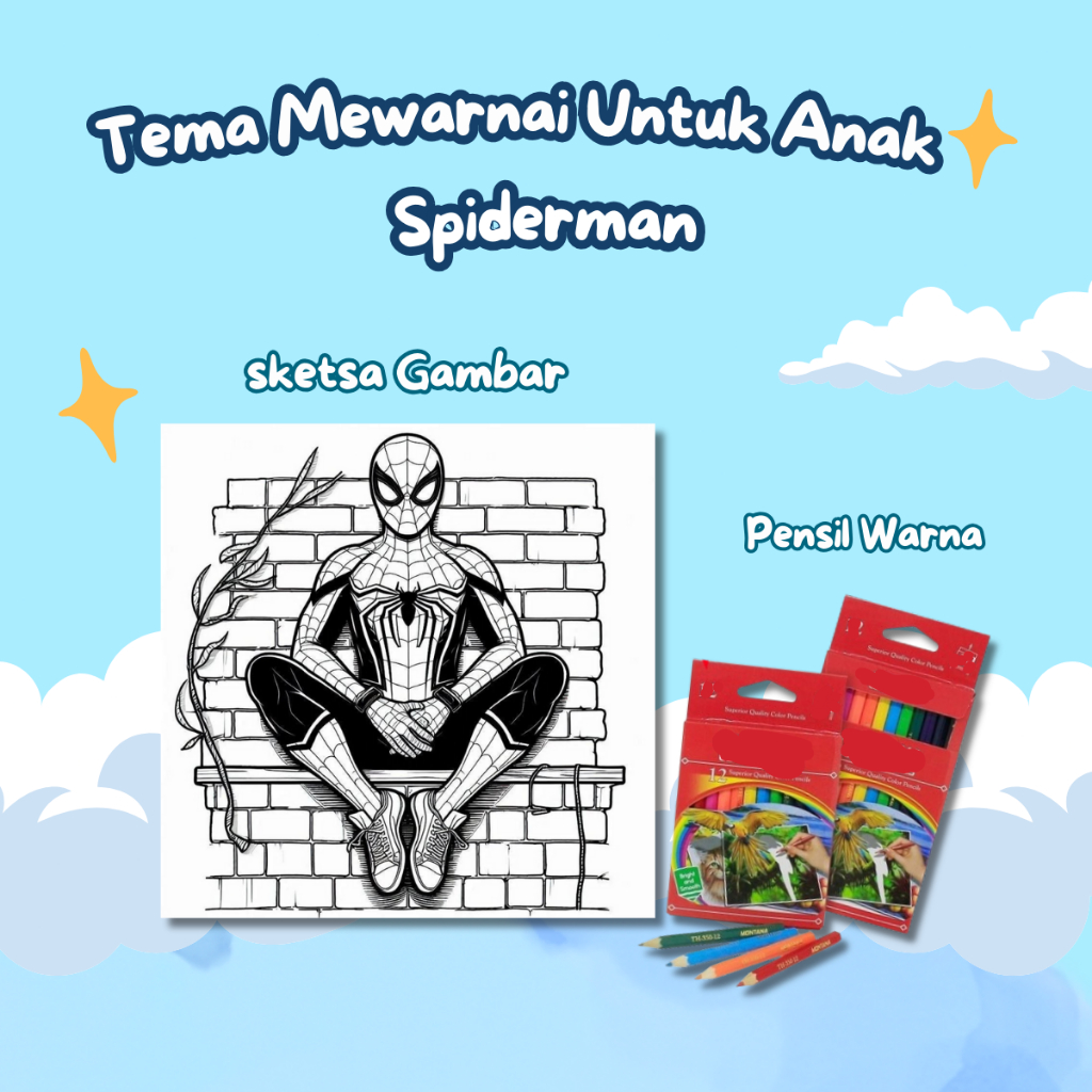 

Kertas Gambar Mewarnai Untuk Anak TK & Paud Tema : Spiderman Isi 20 Lembar Mewarnai