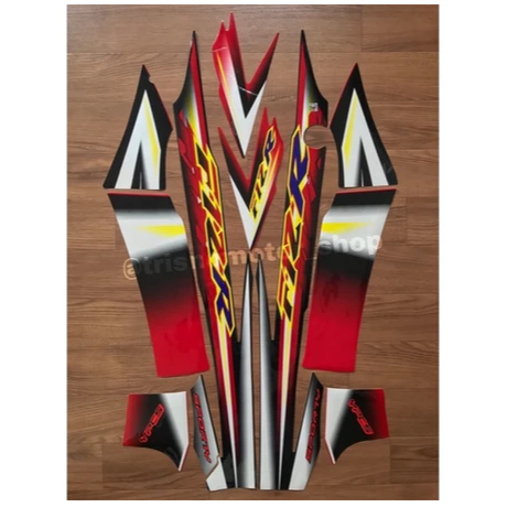 striping / sticker lis body Yamaha fizr / fiz r / f1zr sporty 2003 hitam merah