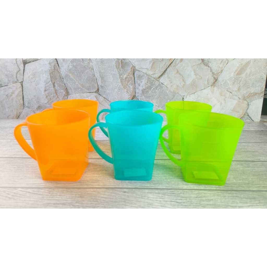 12 Pcs Cangkir Plastik-Gelas Citrus-Gelas Minum Termurah-Lemony