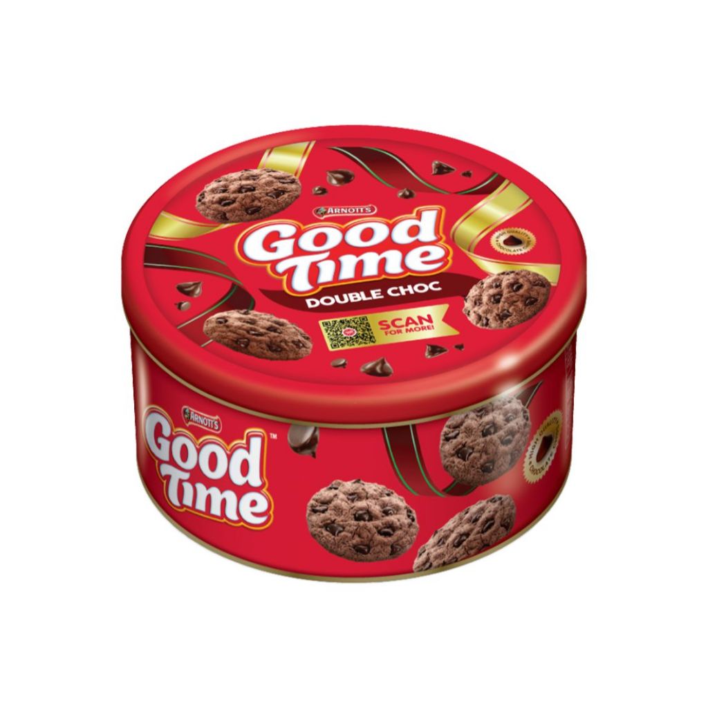 

Good Time Cookies Double Choc Kaleng 149 g