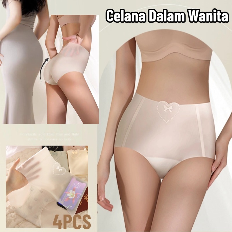 4PCS Celana Dalam Seamless Wanita/Ice Silk Wanita CD Premium/SEAMLESS CD Wanita
