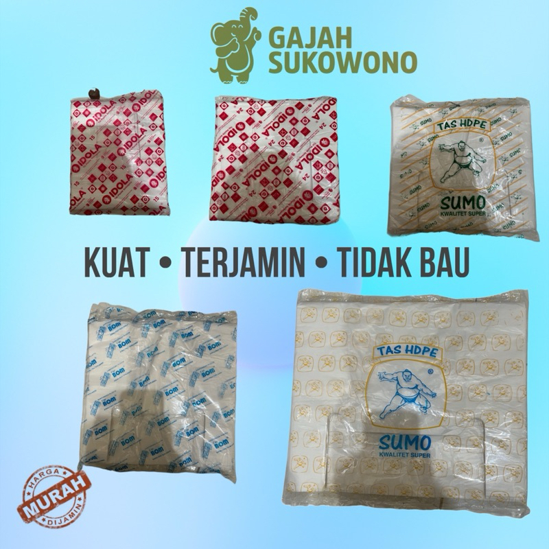 KANTONG PLASTIK KRESEK HD TEBAL PUTIH SUSU ISI 50 LEMBAR UKURAN 15 24 28