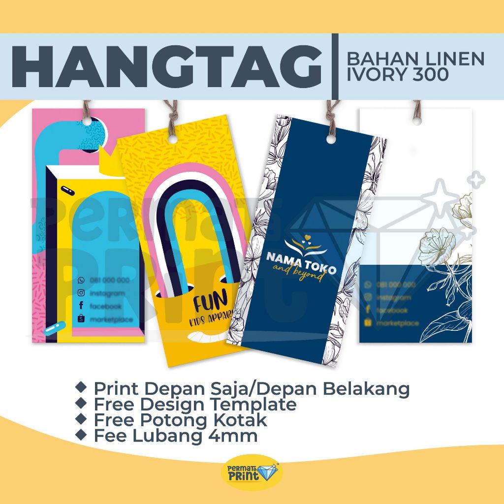 

Hangtag Pakaian [Ivory] 1 Sisi & 2 Sisi / Merk Pakaian / Label Untuk Pakaian / Hangtag Baju Bahan Ivory / Hangtag Ivory Custom Pernikahan / Hangtag Wisuda / Hangtag Bingkisan Ulang Tahun