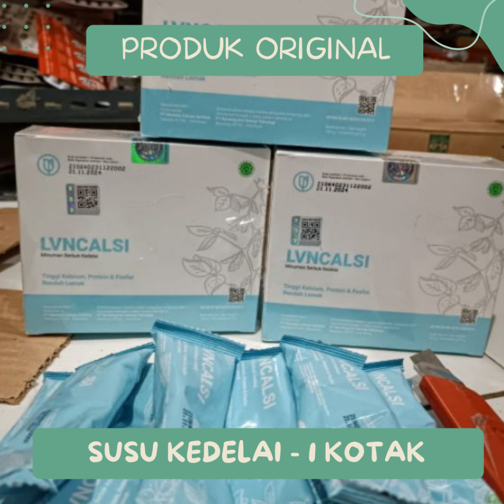 

Calsi – 1 Kotak 10 Sachet - Susu Kedelai Rendah Lemak - Cocok untuk Diet Sehat – Susu Kedelai Non-Laktosa - Aman untuk Intoleransi Laktosa