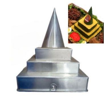 Cetakan Tumpeng Kotak Persegi Nasi Kuning berbagai ukuran - Aluminium