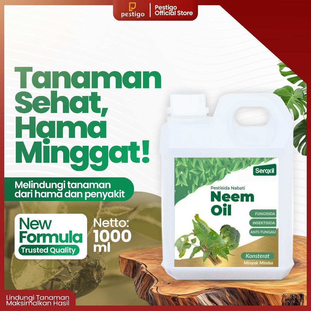 Neem Oil Pestisida Organik - Minyak Mimba Insektisida Nabati 1 Liter (Seroxi)