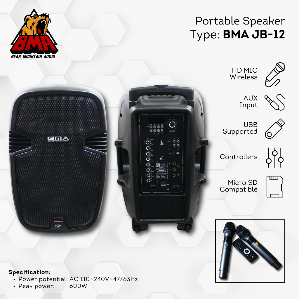 Speaker BMA Portabel 12inc/ Speaker Portabel BMA 12 inc / Speaker Senam BMA / Speaker pengajian BMA