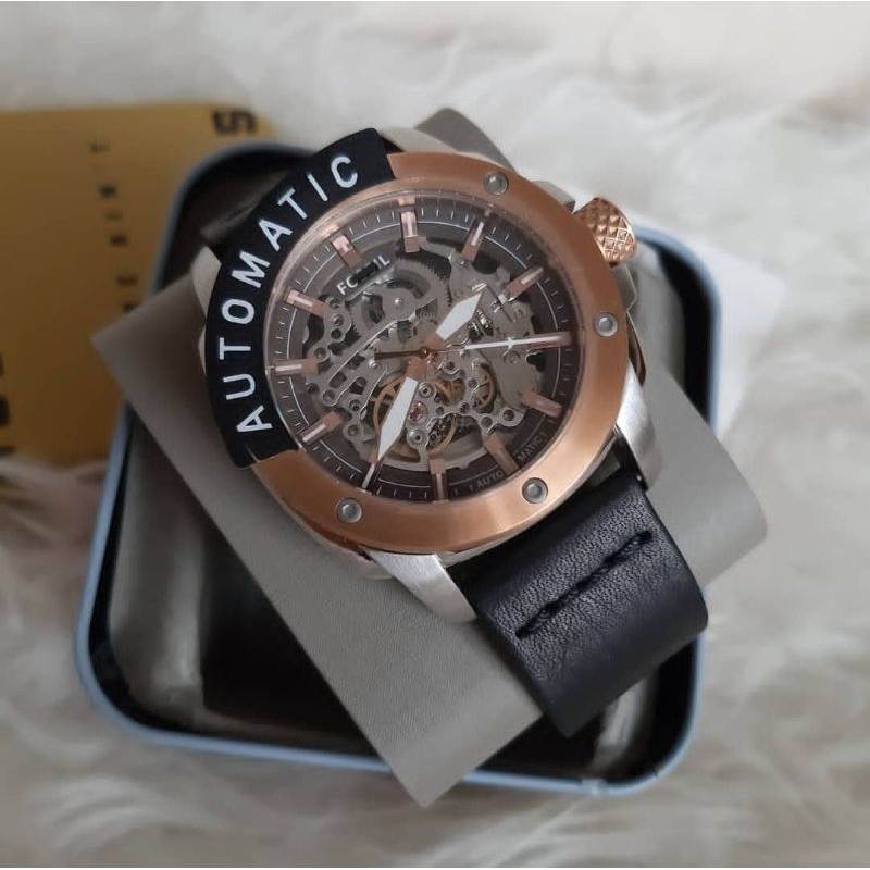 jam tangan pria original me3082 me 3082 machine automatic leather strap original garansi resmi 2tahu