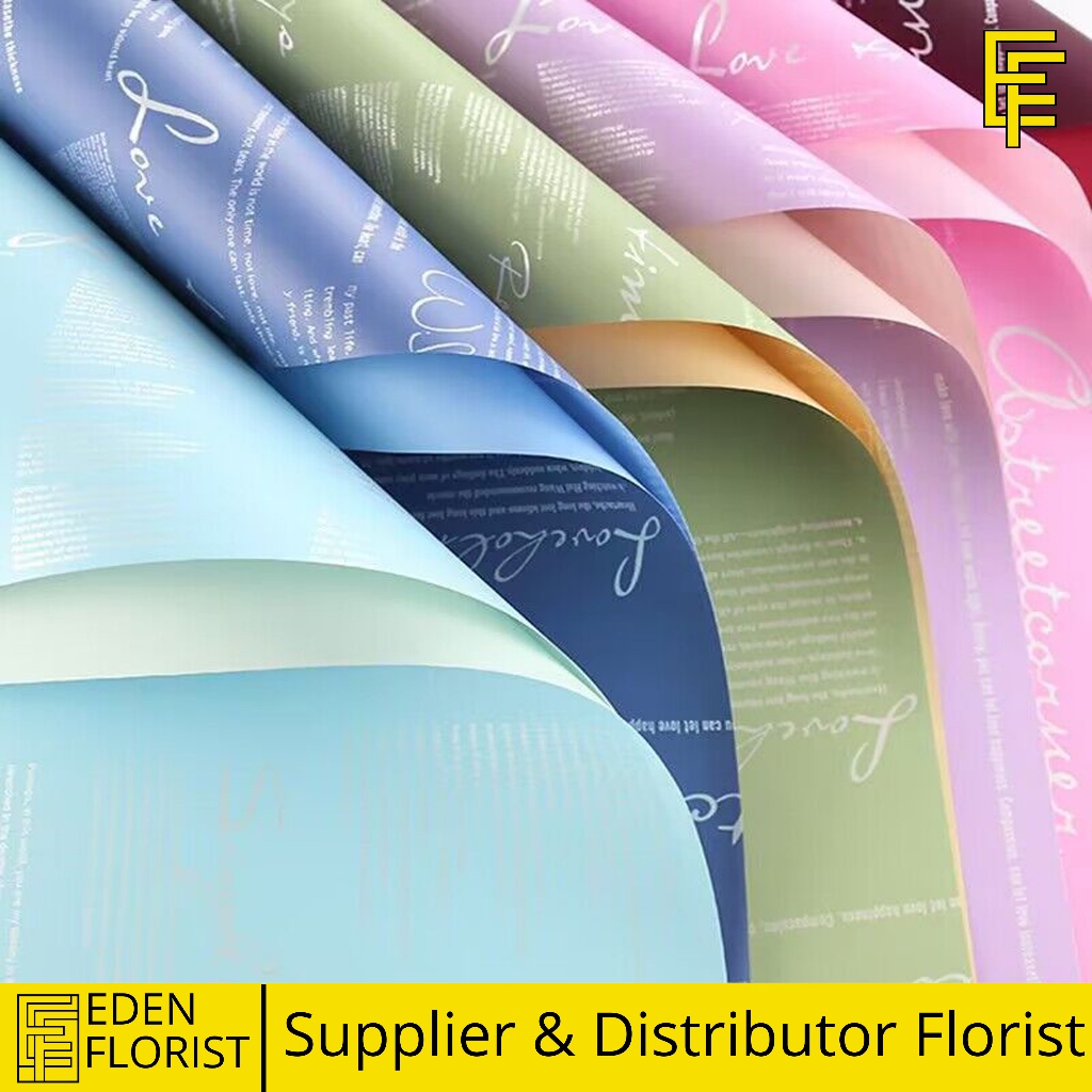 

EdenFlorist COD Flower Wrapping Paper Dua Warna Bi Color Kertas Buket Bunga Florist Cellophane Ecer Perlembar KB6025