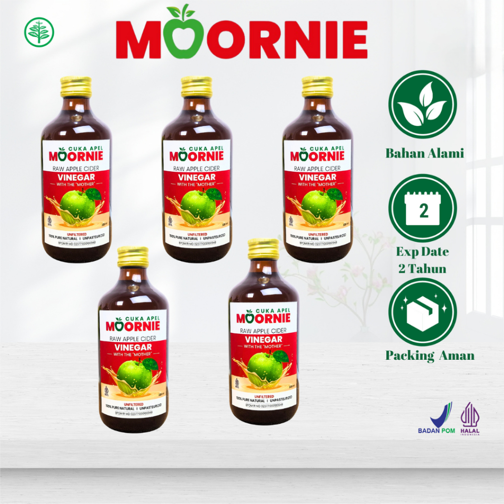

Moornie cuka apel original untuk kesehatan | cuka apel untuk diet - 5 Botol